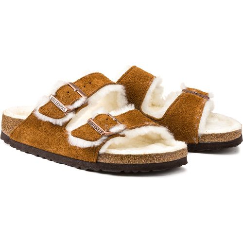 Arizona Fell Suede Mules with Faux Fur Lining - Birkenstock - Modalova