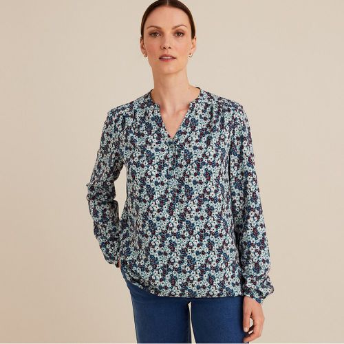 Floral Grandad Collar Blouse - Anne weyburn - Modalova