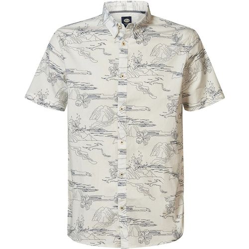 Printed Cotton Shirt with Short Sleeves - PETROL INDUSTRIES - Modalova