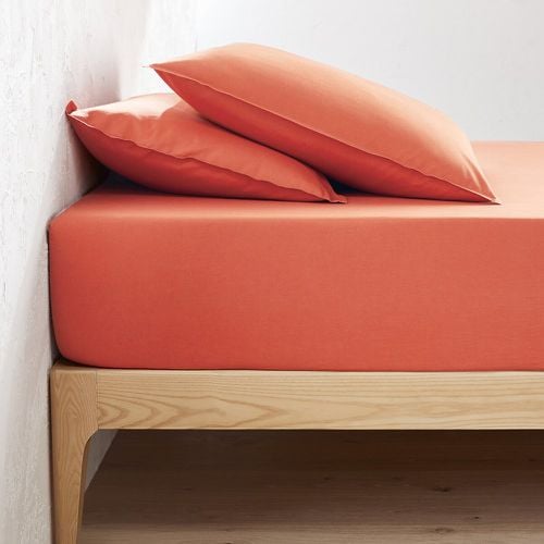 Scenario 30cm Plain Washed Cotton Fitted Sheet - LA REDOUTE INTERIEURS - Modalova