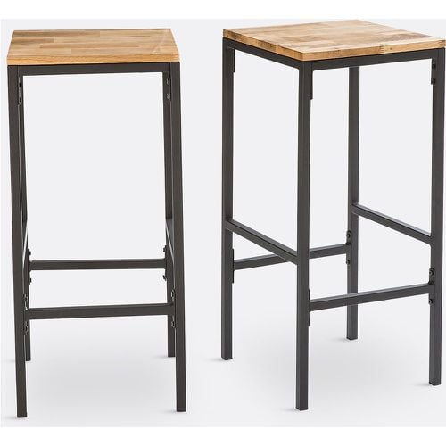 Set of 2 Hiba Wood & Metal High Bar Stools - LA REDOUTE INTERIEURS - Modalova