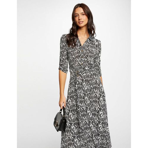 Printed Midi Shirt Dress with 3/4 Length Sleeves - Morgan - Modalova