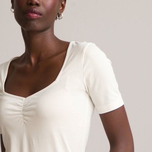 Cotton Sweetheart Neck T-Shirt with Short Sleeves - LA REDOUTE COLLECTIONS - Modalova