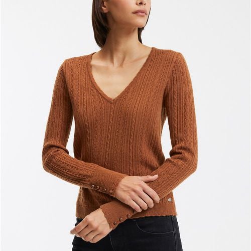 Cable Knit Jumper with V-Neck - FREEMAN T. PORTER - Modalova