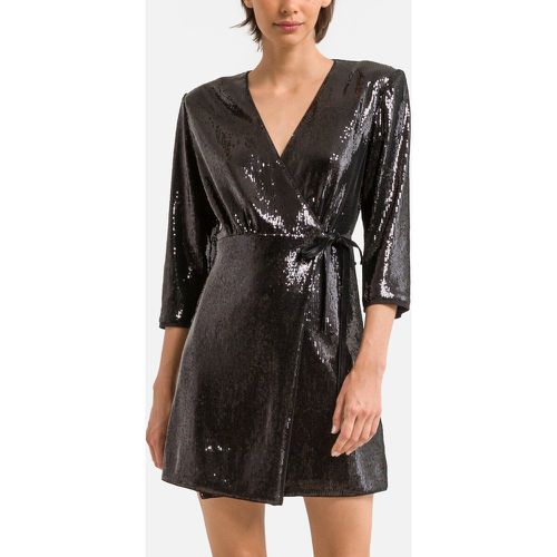 Cliff Sequin Mini Dress with V-Neck and 3/4 Length Sleeves - Suncoo - Modalova