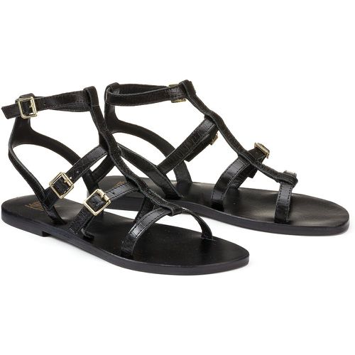 Mock Croc Gladiator Sandals in Leather - LA REDOUTE COLLECTIONS - Modalova