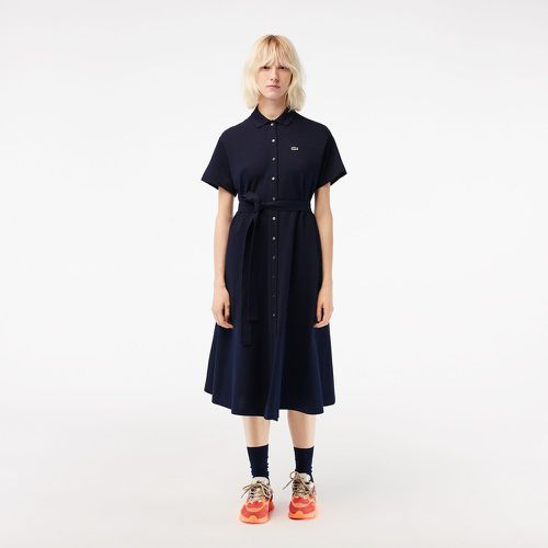 Cotton Pique Polo Dress with Tie-Waist - Lacoste - Modalova