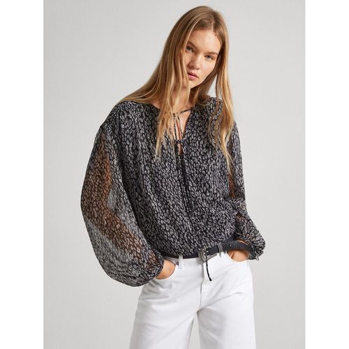 Printed V-Neck Draping Blouse - Pepe Jeans - Modalova