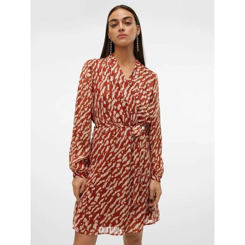 Printed V-Neck Mini Dress - Vero Moda - Modalova