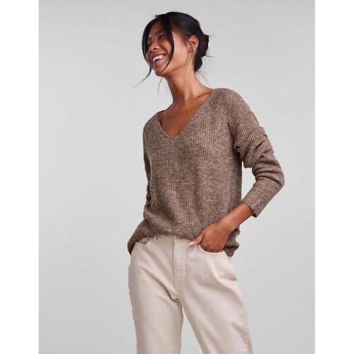 Recycled Fine Knit Jumper with V-Neck - Pieces - Modalova