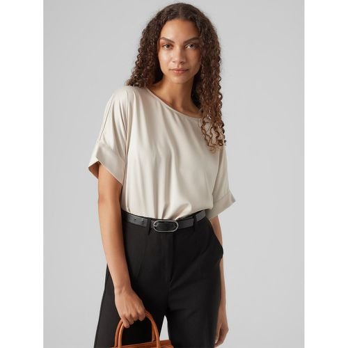 Satin Short Sleeve Blouse - Vero Moda - Modalova