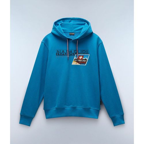 Portalet Logo Print Hoodie in Cotton Mix - Napapijri - Modalova