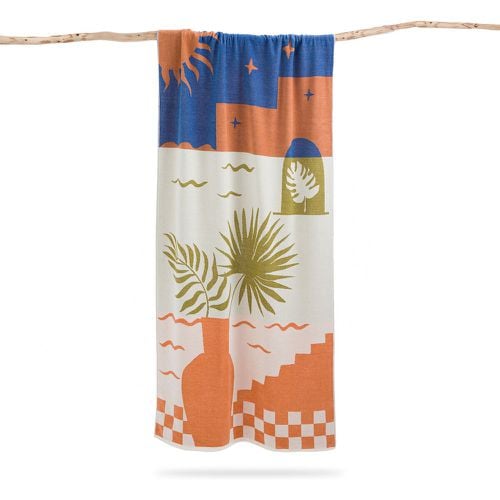 Santorin 420g/m2 Velour Beach Towel - LA REDOUTE INTERIEURS - Modalova