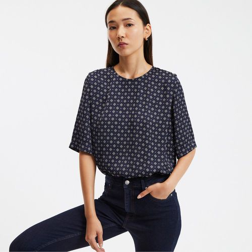 Graphic Print Satin Blouse with Crew Neck - LA REDOUTE COLLECTIONS - Modalova