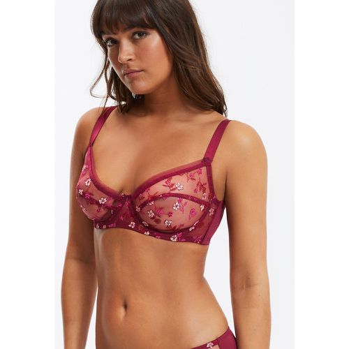 Ivona Minimiser Bra in Embroidered Tulle - LA REDOUTE COLLECTIONS - Modalova