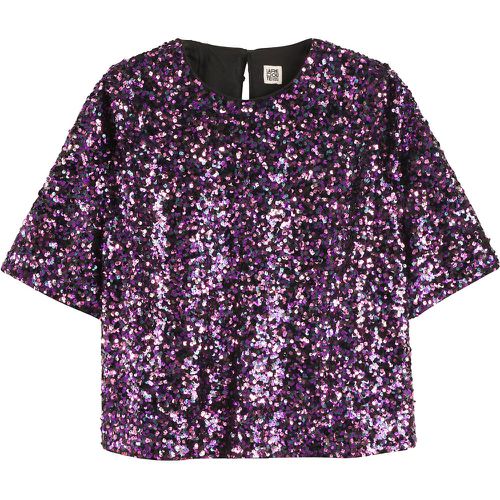 Recycled Sequin Blouse with Crew Neck and Short Sleeves - LA REDOUTE COLLECTIONS - Modalova