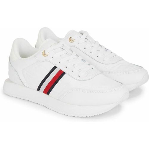 Essential Stripes Runner Trainers in Leather - Tommy Hilfiger - Modalova