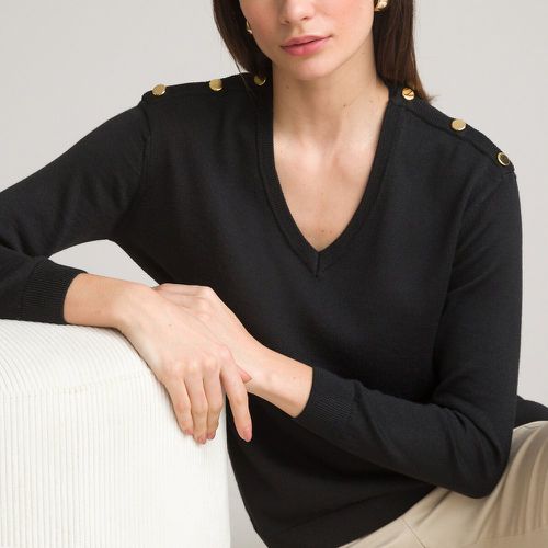 Merino Wool Mix Jumper with V-Neck - Anne weyburn - Modalova