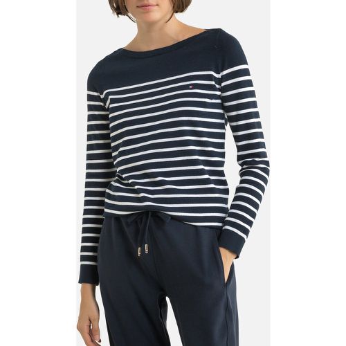 Breton Striped Jumper in Cotton Mix with Boat Neck - Tommy Hilfiger - Modalova