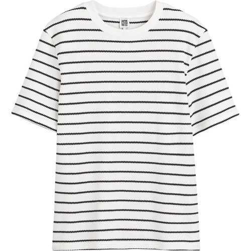 Striped Bubble Knit T-Shirt in Cotton Mix with Crew Neck - LA REDOUTE COLLECTIONS - Modalova