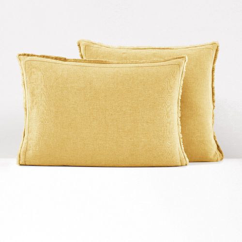 Linot Fringed 100% Washed Linen Pillowcase - LA REDOUTE INTERIEURS - Modalova