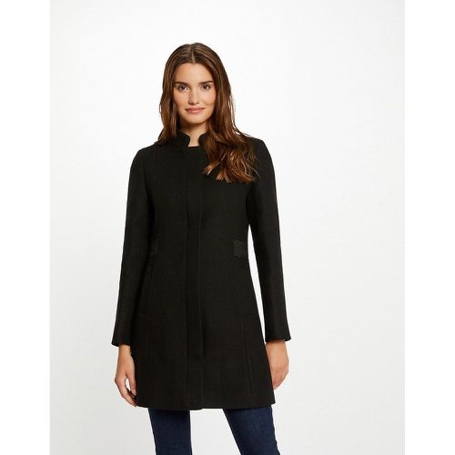 Wool Mix Coat with High Neck in Straight Fit - Morgan - Modalova