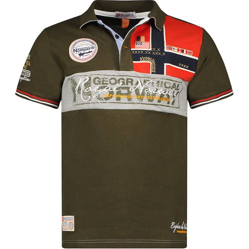 Kidney Embroidered Polo Shirt in Cotton Pique and Regular Fit - geographical norway - Modalova