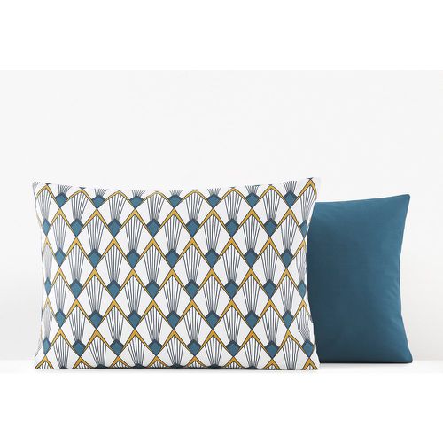 Elisa Blue Art Deco 100% Cotton Percale 180 Thread Count Pillowcase - LA REDOUTE INTERIEURS - Modalova