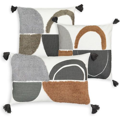 Comoe Graphic Tufted Tassel 100% Cotton Square 50 x 50cm Cushion Cover - LA REDOUTE INTERIEURS - Modalova