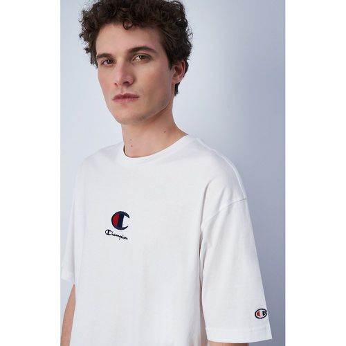 Embroidered Logo Cotton T-Shirt with Short Sleeves - Champion - Modalova