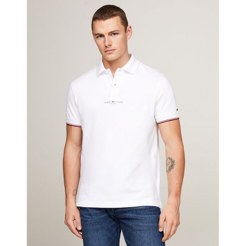 Cotton Tipped Polo Shirt with Logo Print in Cotton, Regular Fit - Tommy Hilfiger - Modalova
