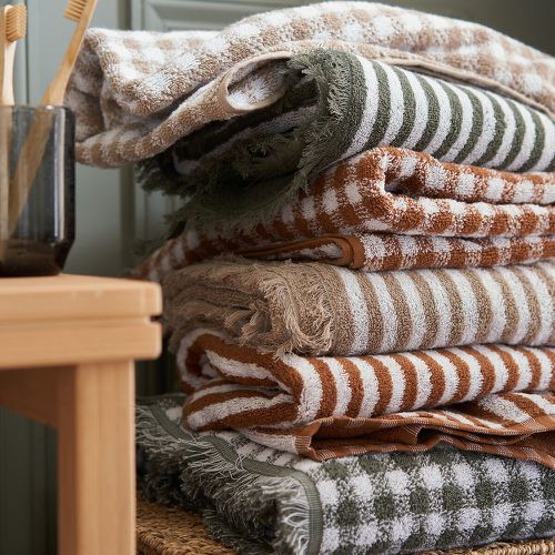 Arzon Striped 100% Cotton Terry Bath Towel - LA REDOUTE INTERIEURS - Modalova