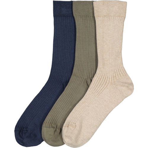 Pack of 3 Pairs of Socks in Plain Cotton Mix - LA REDOUTE COLLECTIONS - Modalova