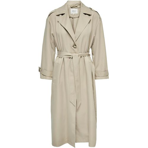 Long Trench Coat with Tie-Waist - Only Petite - Modalova