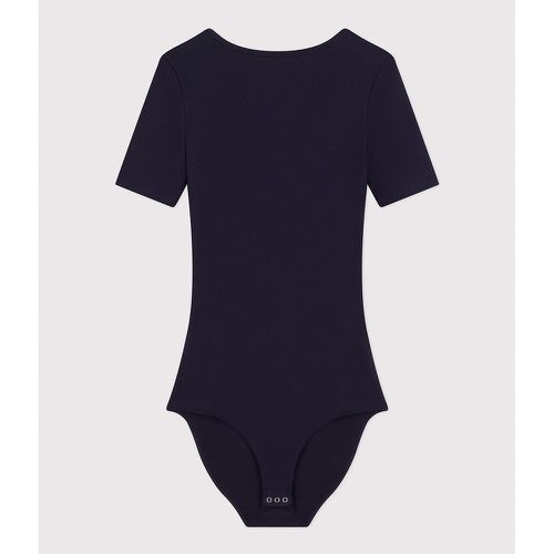 Organic Cotton Bodysuit with Short Sleeves in 2/2 Rib - PETIT BATEAU - Modalova