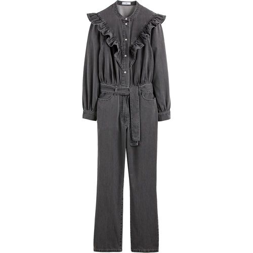 Cotton Ruffled Jumpsuit with Crew Neck and Long Sleeves, Length 28.5" - LA REDOUTE COLLECTIONS - Modalova