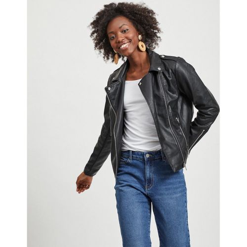 Short Zip-Up Jacket in Faux Leather - Vila - Modalova