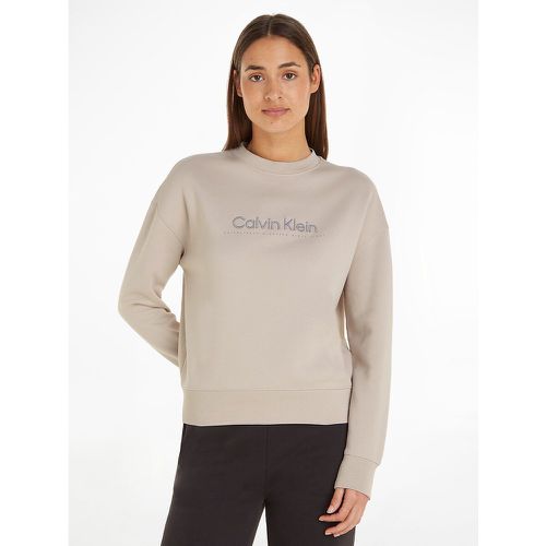 Cotton Mix Logo Sweatshirt with Crew Neck - Calvin Klein - Modalova
