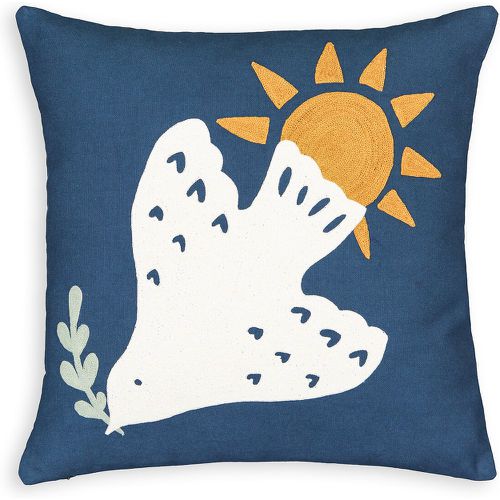 Azur Embroidered Dove 100% Cotton Square Cushion Cover - LA REDOUTE INTERIEURS - Modalova