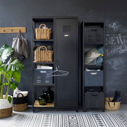 Hiba Metal and Oiled Pine Single-Door Cabinet and Shelving Unit - LA REDOUTE INTERIEURS - Modalova