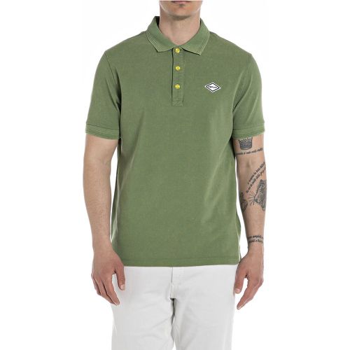Embroidered Logo Polo Shirt in Cotton with Short Sleeves - Replay - Modalova