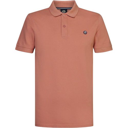 Embroidered Logo Polo Shirt in Cotton with Short Sleeves - PETROL INDUSTRIES - Modalova