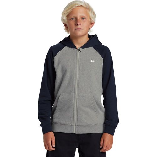 Embroidered Logo Zipped Hoodie in Cotton Mix - Quiksilver - Modalova