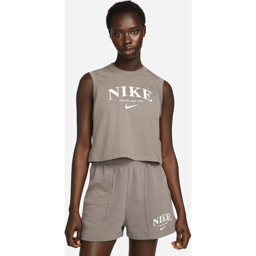 Logo Print Sports Vest Top in Cotton - Nike - Modalova