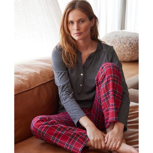 Cotton Pyjamas with Plain Top/Checked Flannelette Trousers - LA REDOUTE COLLECTIONS - Modalova