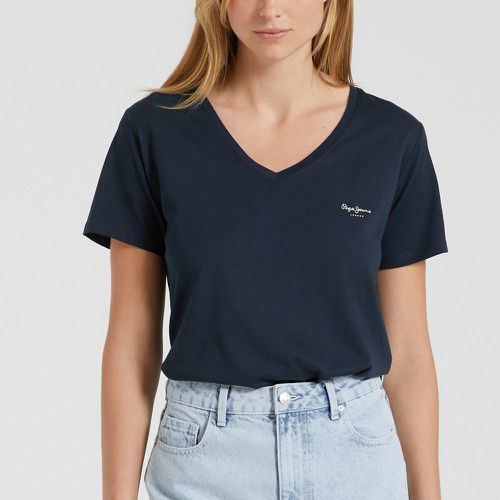 Cotton V-Neck T-Shirt with Short Sleeves - Pepe Jeans - Modalova