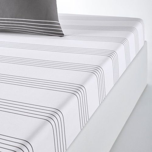 Horizon Striped 100% Cotton Fitted Sheet - LA REDOUTE INTERIEURS - Modalova