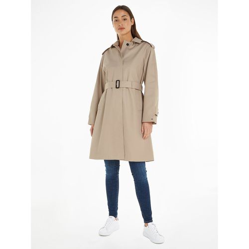 Cotton Hooded Belted Trench Coat, Mid-Length - Tommy Hilfiger - Modalova