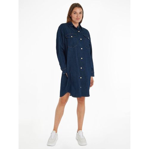 Mid-Length Shift Dress in Cotton Mix with Long Sleeves - Tommy Hilfiger - Modalova