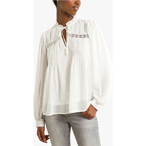 Tie Neck Blouse with 3/4 Length Sleeves - Only - Modalova